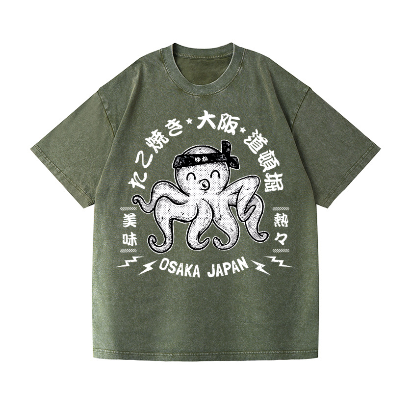Osaka Takoyaki Vintage Wash Japanese Design T-Shirt