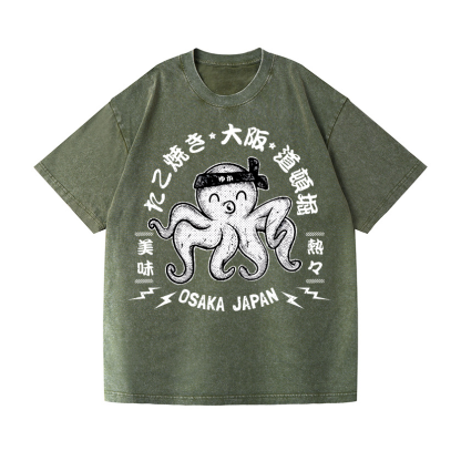Osaka Takoyaki Vintage Wash Japanese Design T-Shirt