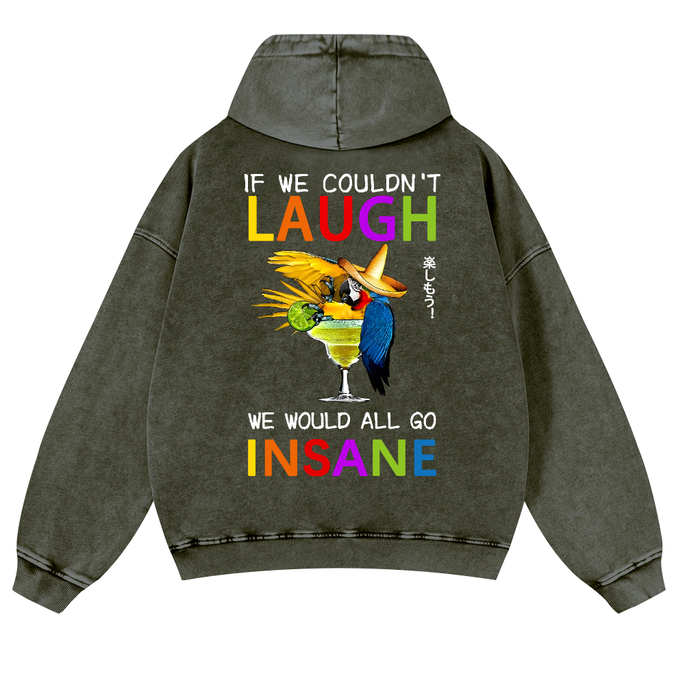 Parrot Vintage Washed Cotton Back Art Hoodie