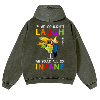 Parrot Vintage Washed Cotton Back Art Hoodie