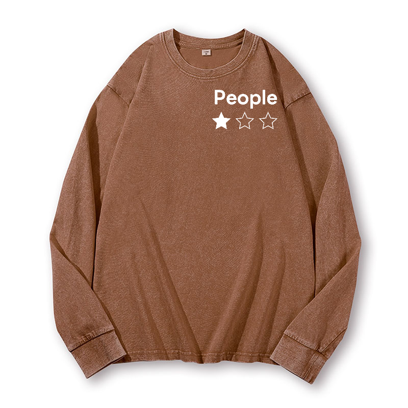 People Vintage Washed Cotton Back Art Long-sleeve T-shirt