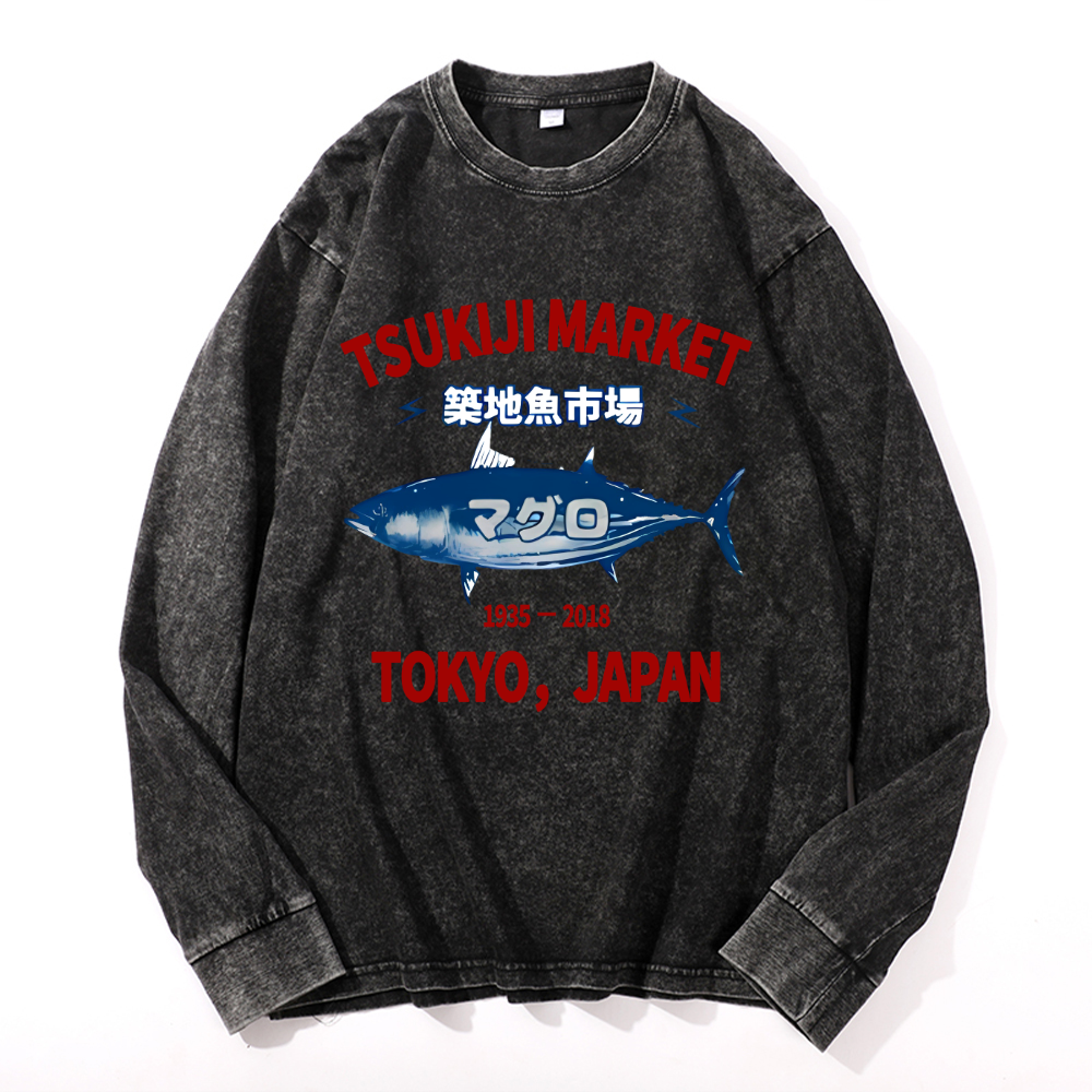 Vintage Cotton Wash Crewneck Sweatshirt