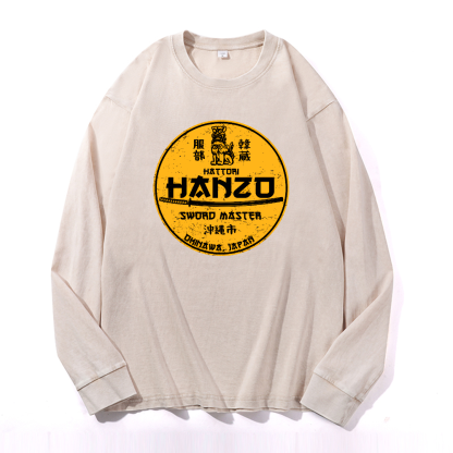 Okinawa Hattori Hanzo Komainu Vintage Cotton Wash Crewneck Sweatshirt
