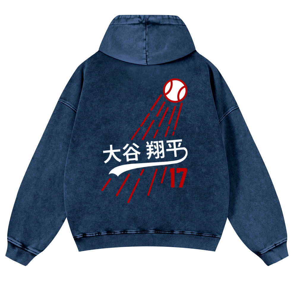 Shohei Ohtani Vintage Washed Cotton Back Art Hoodie