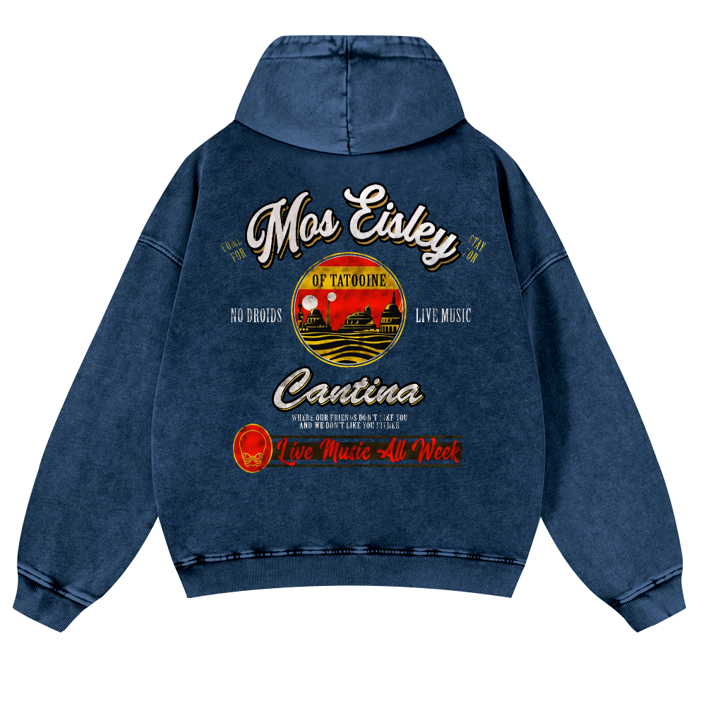 Mos Eisley Cantina Vintage Washed Cotton Back Art Hoodie