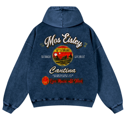 Mos Eisley Cantina Vintage Washed Cotton Back Art Hoodie