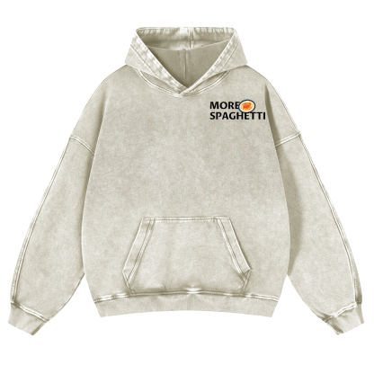 Spaghetti Cat Vintage Washed Cotton Back Art Hoodie