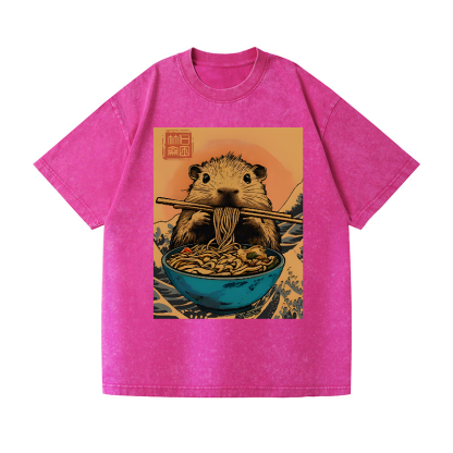 Guinea Pig Ramen Vintage Wash Japanese Design T-Shirt