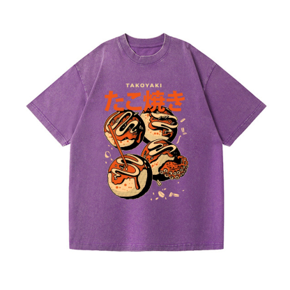Takoyaki Vintage Wash Japanese Design T-Shirt