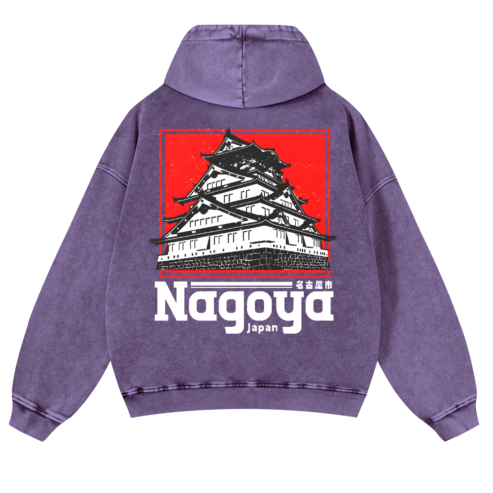 Nagoya Japan Vintage Washed Cotton Back Art Hoodie