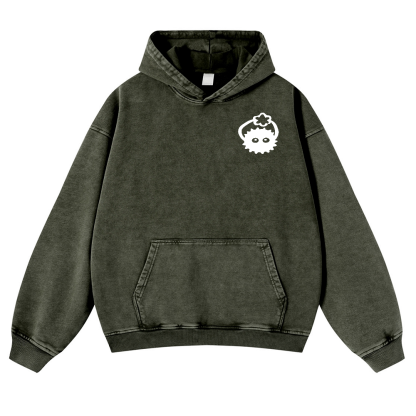 Ghibli Totoro No Face Kaonashi Vintage Washed Cotton Back Art Hoodie