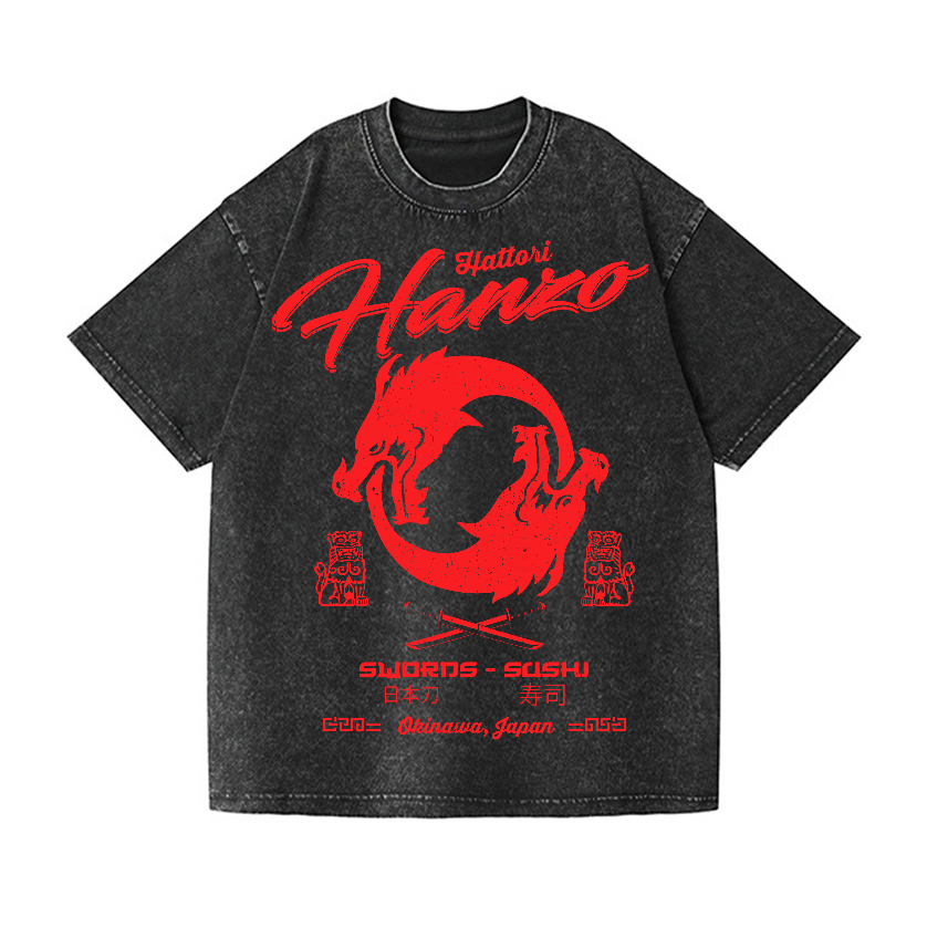 Hattori Hanzo Okinawa Japan Vintage Wash Japanese Design T-Shirt