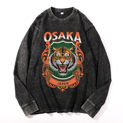 Tiger Vintage Cotton Wash Crewneck Sweatshirt