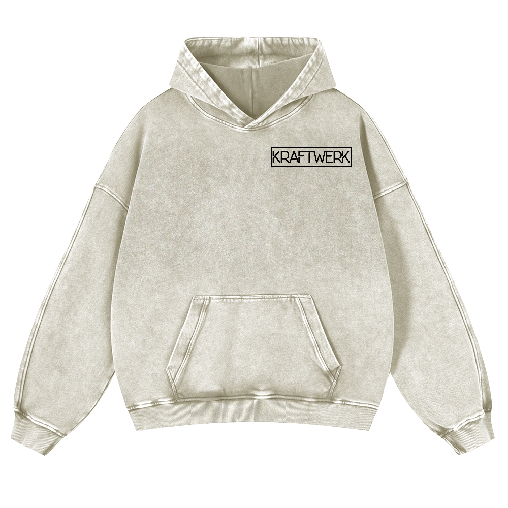 Kraftwerk Band Vintage Washed Cotton Back Art Hoodie
