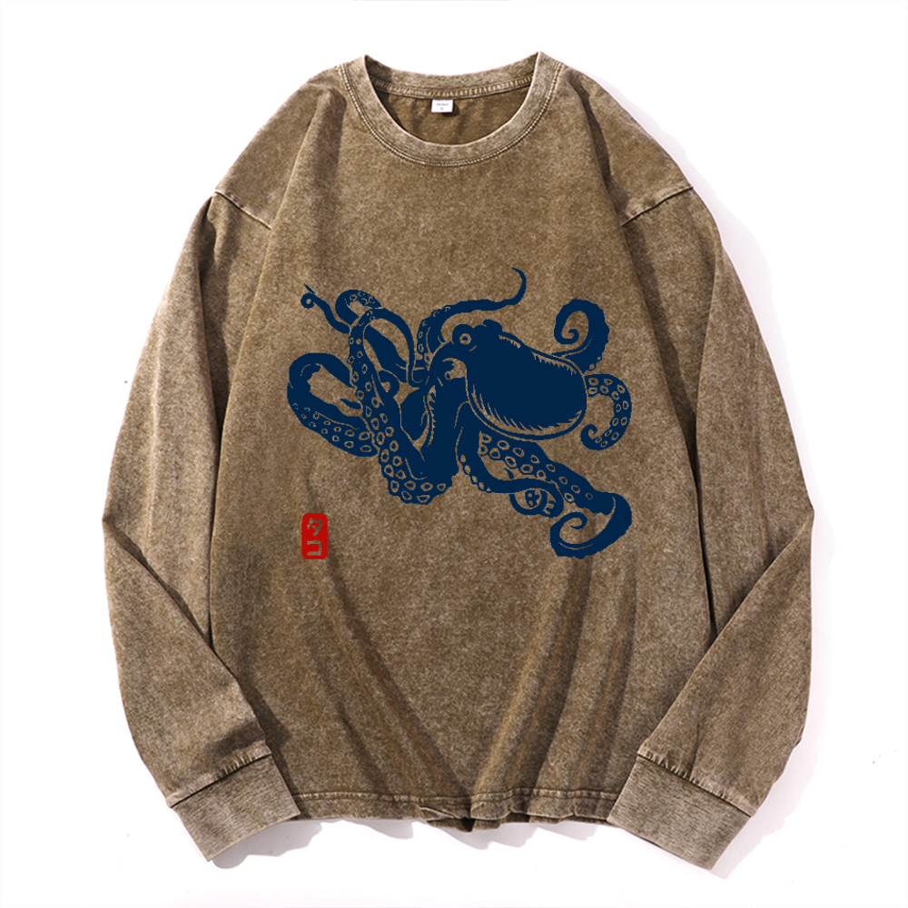 Vintage Cotton Wash Crewneck Sweatshirt