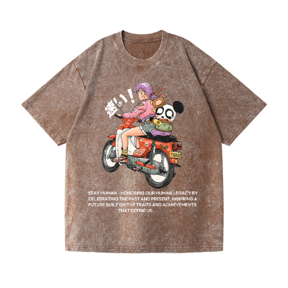 Motorcycle Vintage Wash Japanese Design T-Shirt