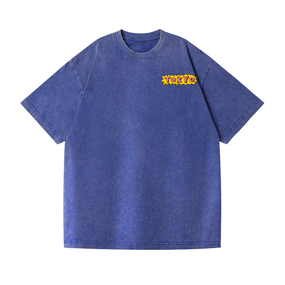 Tokyo Godzilla Vintage Wash Japanese Design Back Art T-Shirt