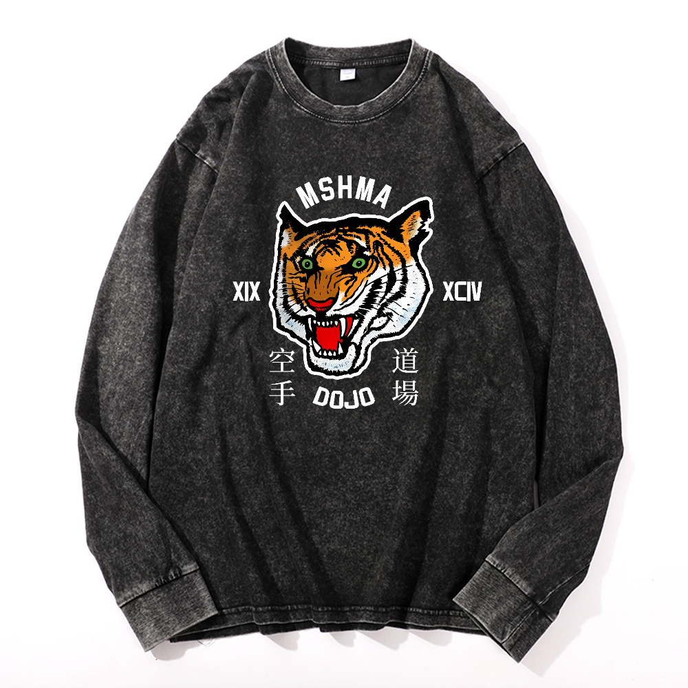 MSHMA Dojo Tiger Vintage Cotton Wash Crewneck Sweatshirt