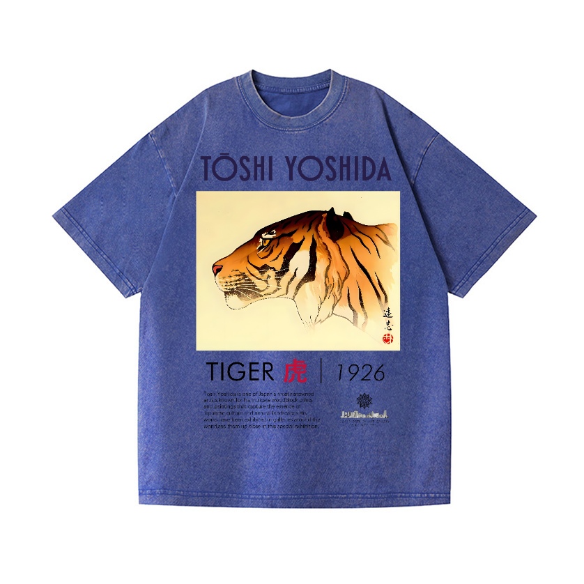 Toshi Yoshida Tiger Vintage Wash Japanese Design T-Shirt