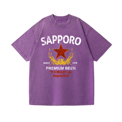 Sapporo Beer Vintage Wash Japanese Design T-Shirt
