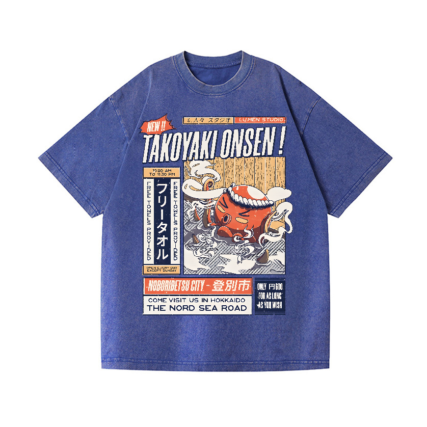 Octopus Takoyaki Vintage Wash Japanese Design T-Shirt