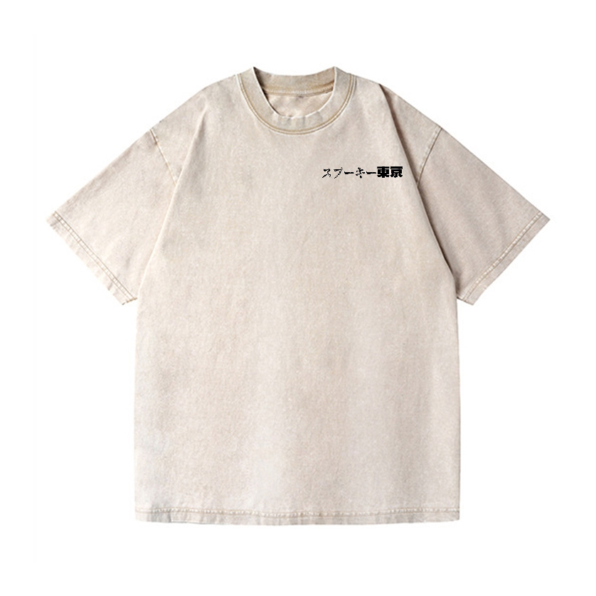 Tokyo Girl Vintage Wash Japanese Design Back Art T-Shirt