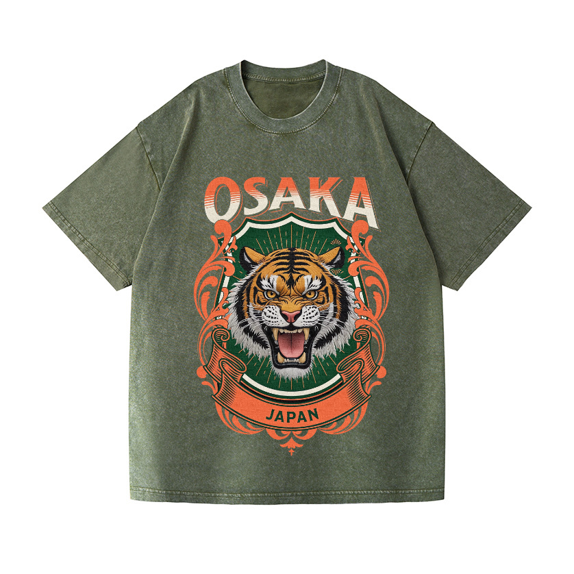 Osaka Tiger Vintage Wash Japanese Design T-Shirt