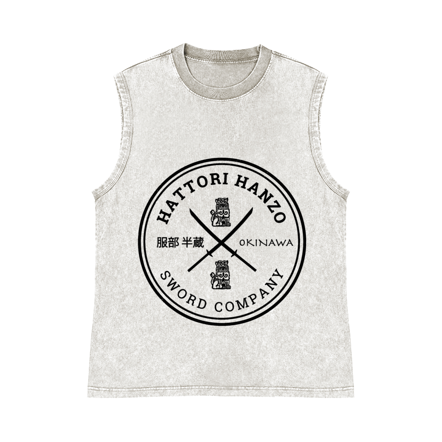 Hattori Hanzo Sword Company Pure Cotton Wash-Dyed Sleeveless Tank Top
