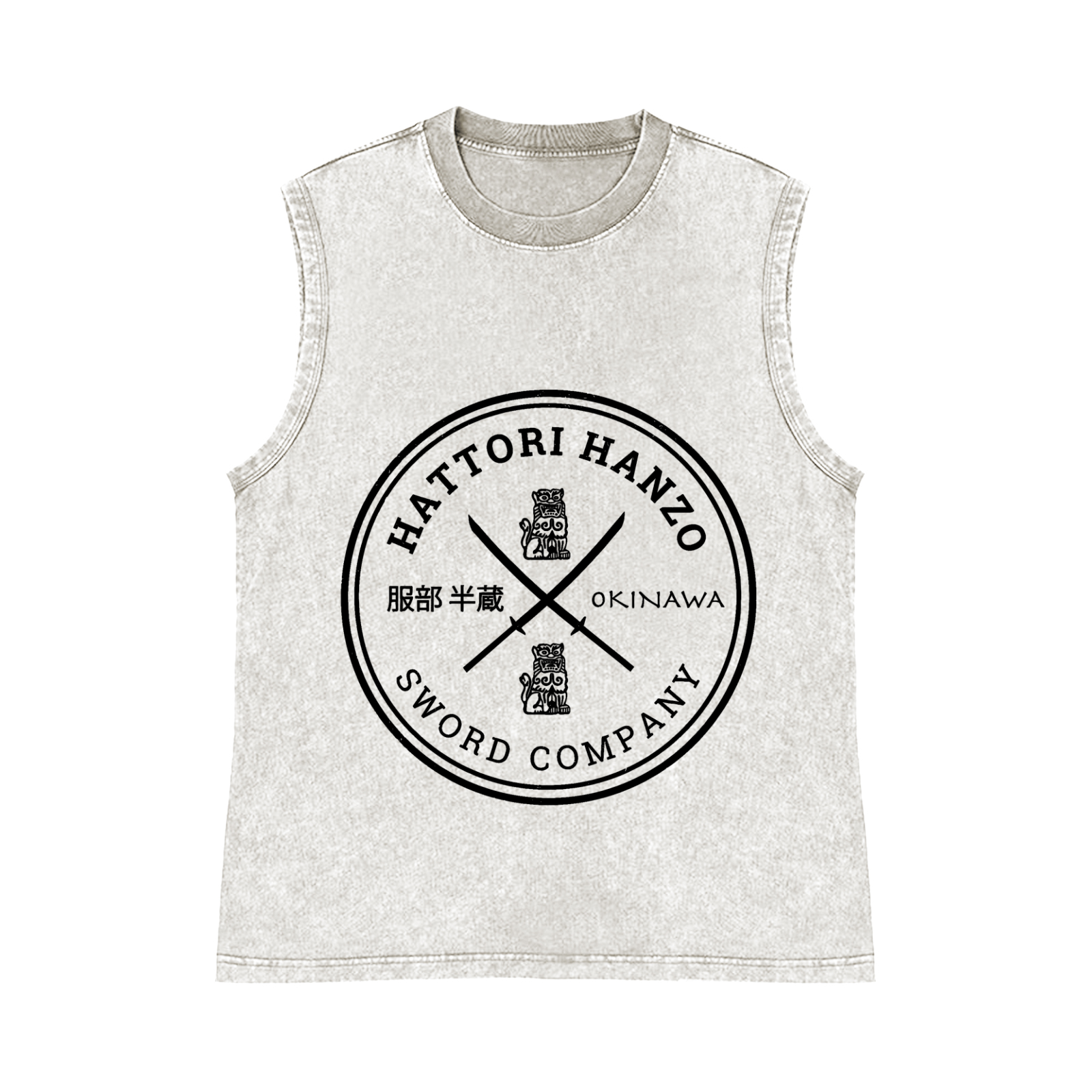 Hattori Hanzo Sword Company Pure Cotton Wash-Dyed Sleeveless Tank Top