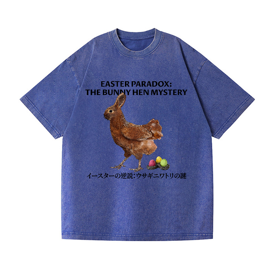 Easter Bunny Chicken Vintage Wash Japanese Design T-Shirt