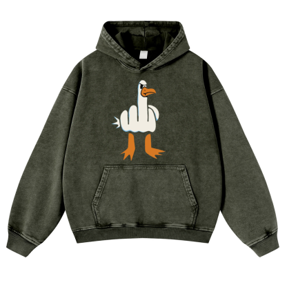 Duck Vintage Washed Thick Cotton Hoodie