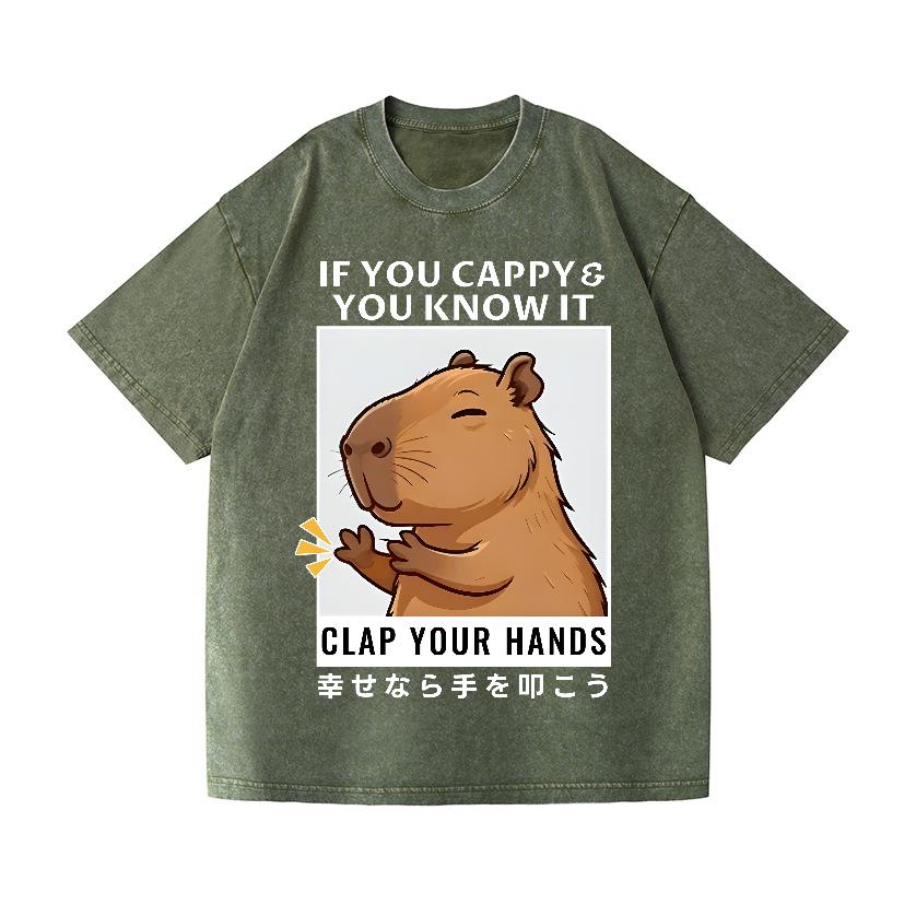Capybara Vintage Wash Japanese Design T-Shirt