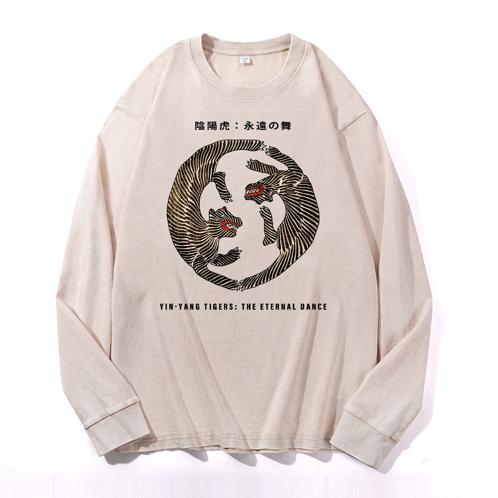 Tiger Vintage Cotton Wash Long-sleeve T-shirt