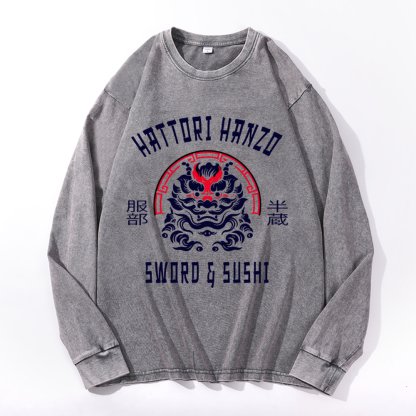 Hattori Hanzo Vintage Cotton Wash Crewneck Sweatshirt