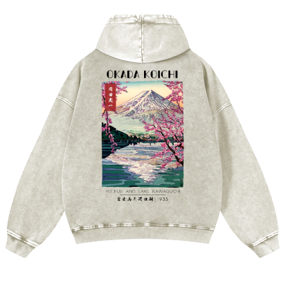 Okada Koichi Vintage Washed Cotton Back Art Hoodie