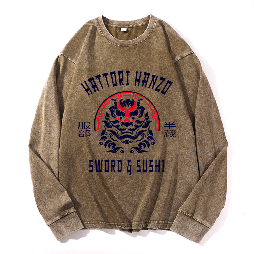 Hattori Hanzo Vintage Cotton Wash Crewneck Sweatshirt