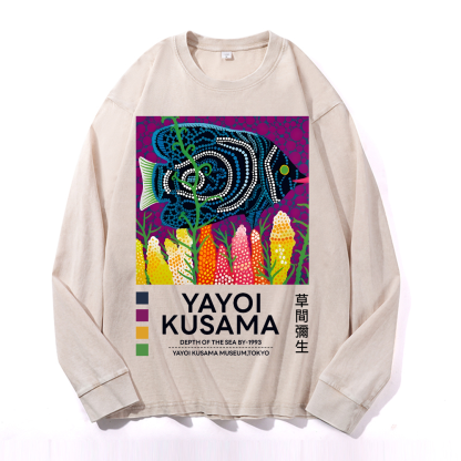 Yayoi Kusama Vintage Cotton Wash Long-sleeve T-shirt
