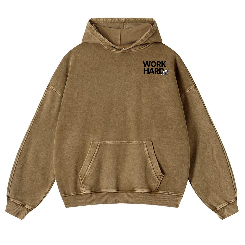 Cat Vintage Washed Cotton Back Art Hoodie