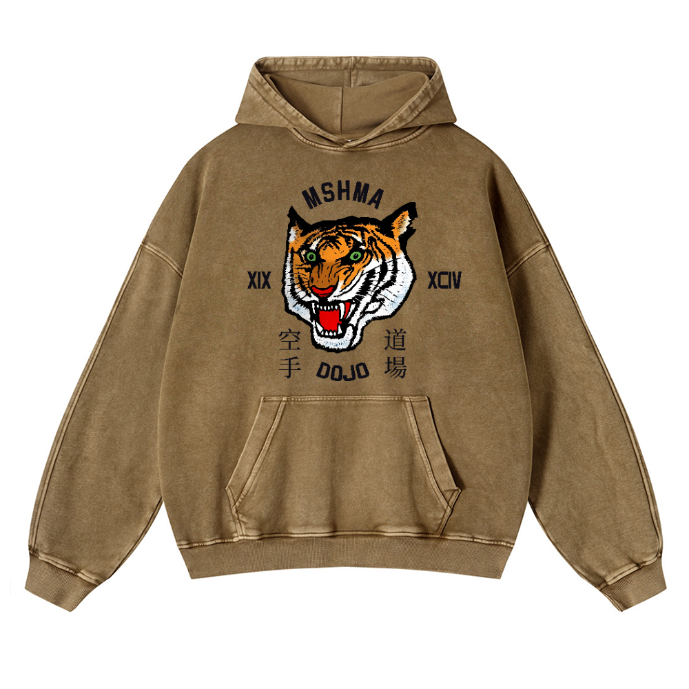 MSHMA Dojo Tiger Vintage Washed Thick Cotton Hoodie