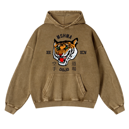 MSHMA Dojo Tiger Vintage Washed Thick Cotton Hoodie