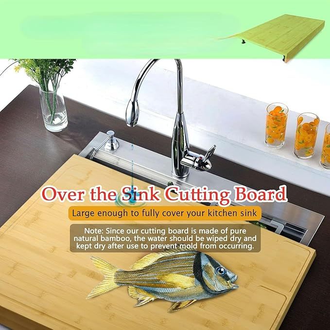 Bamboo Cutting Board and Stovetop Cover