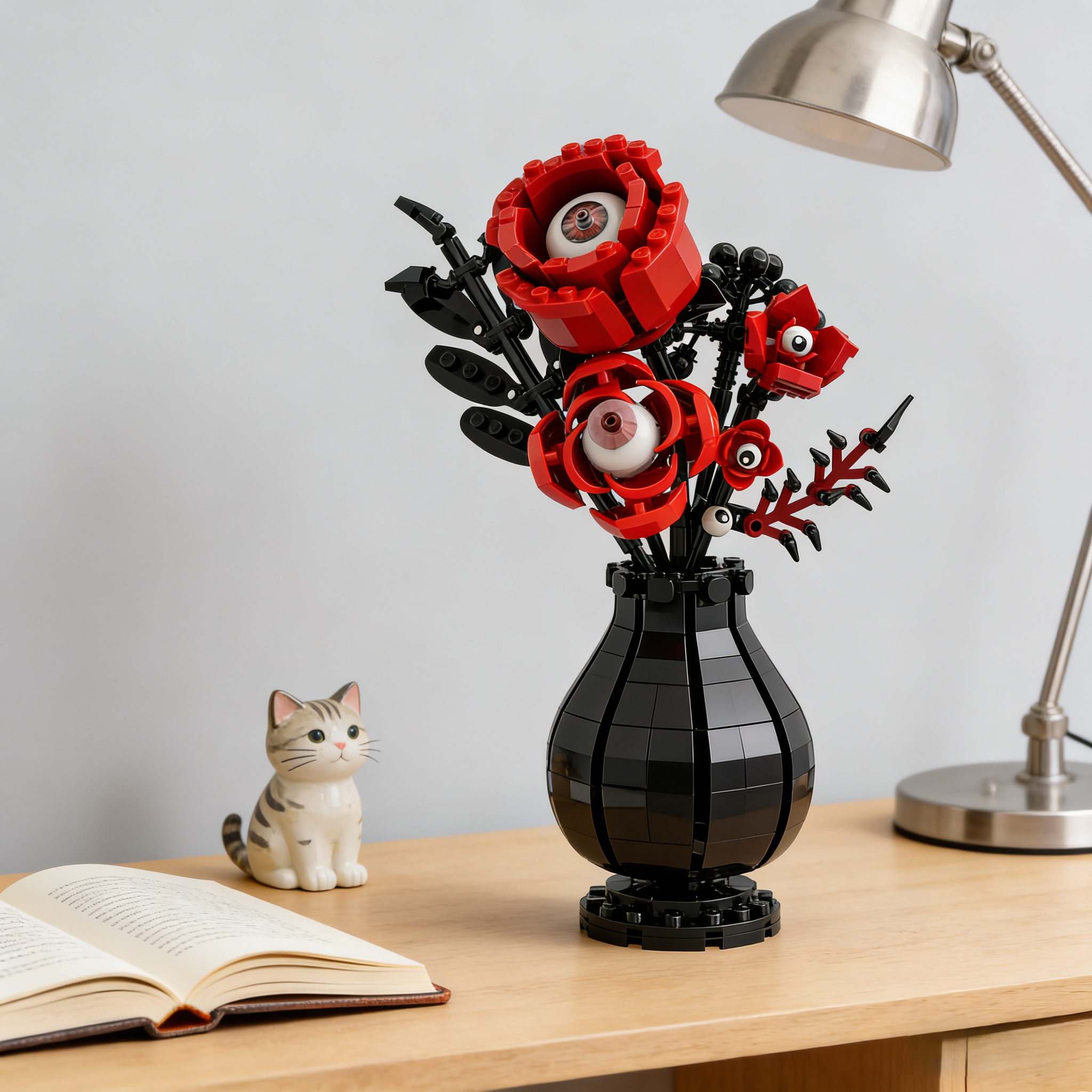 Gothic Eyeball Rose Brick Bouquet Building Blocks Set