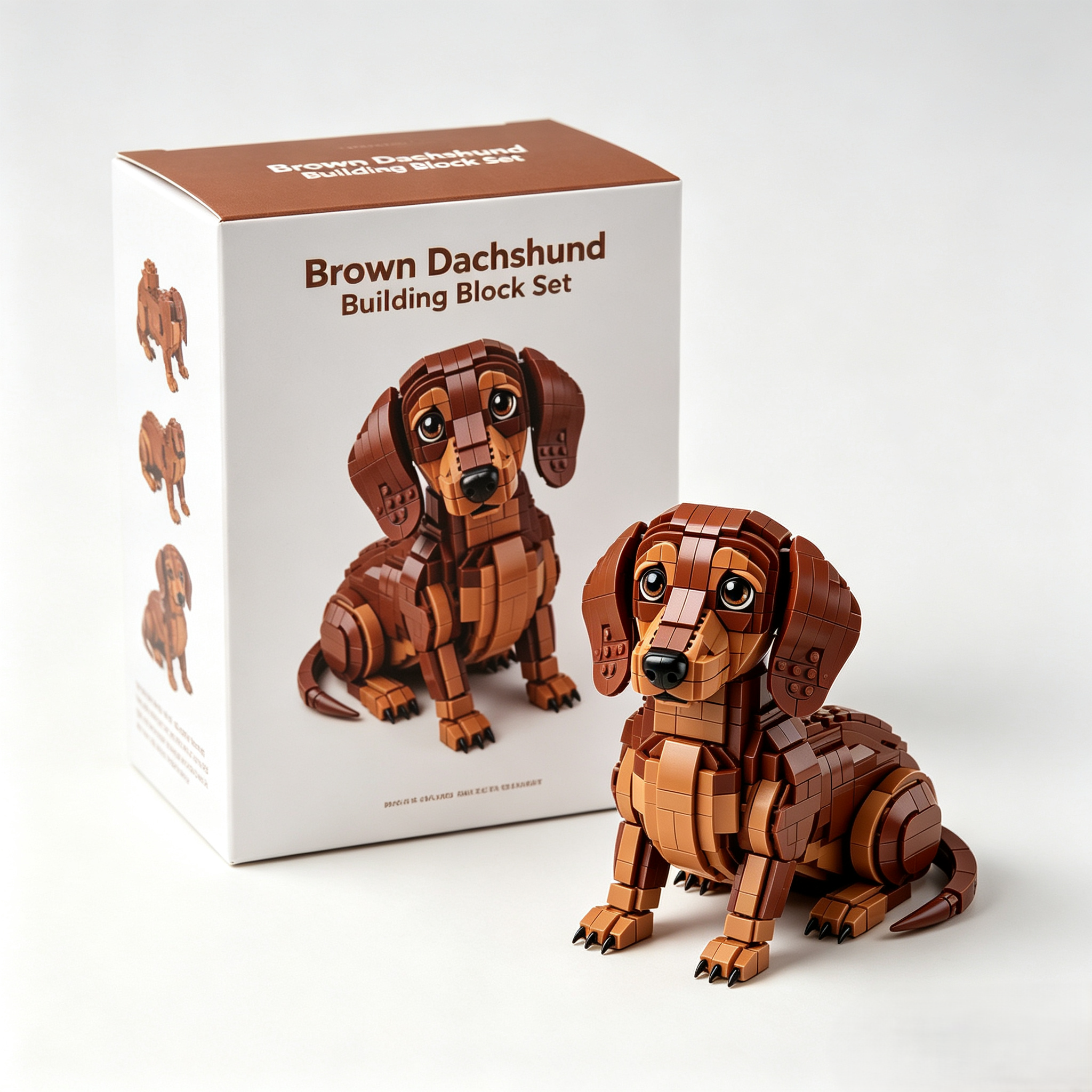 Brown Dachshund Building Block Set