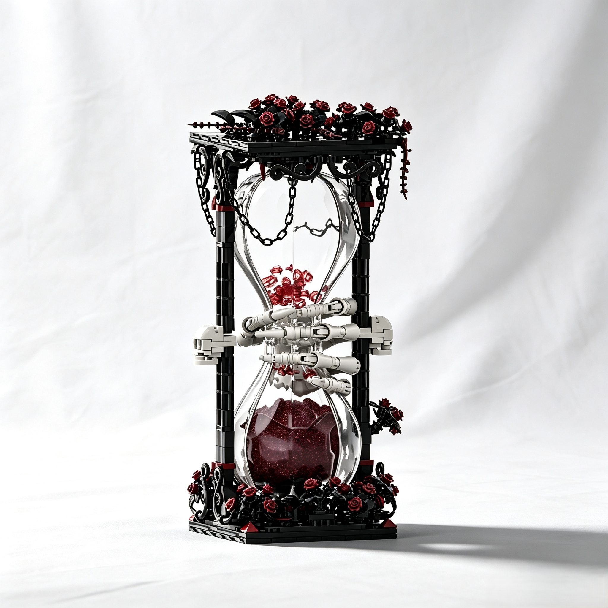 Gothic Skeleton Hourglass Building Block Set