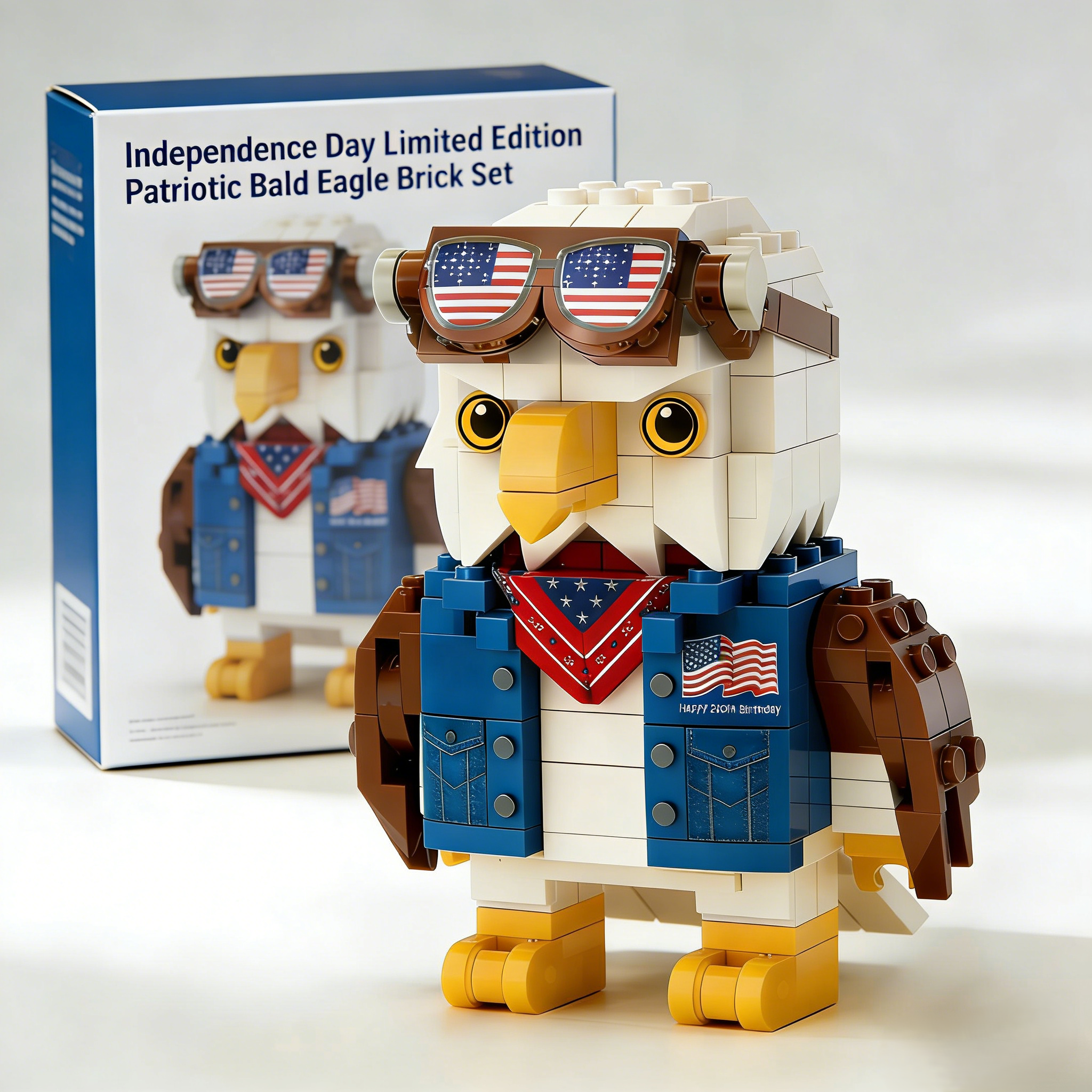 🦅Independence Day Limited Edition Patriotic Bald Eagle Brick Set