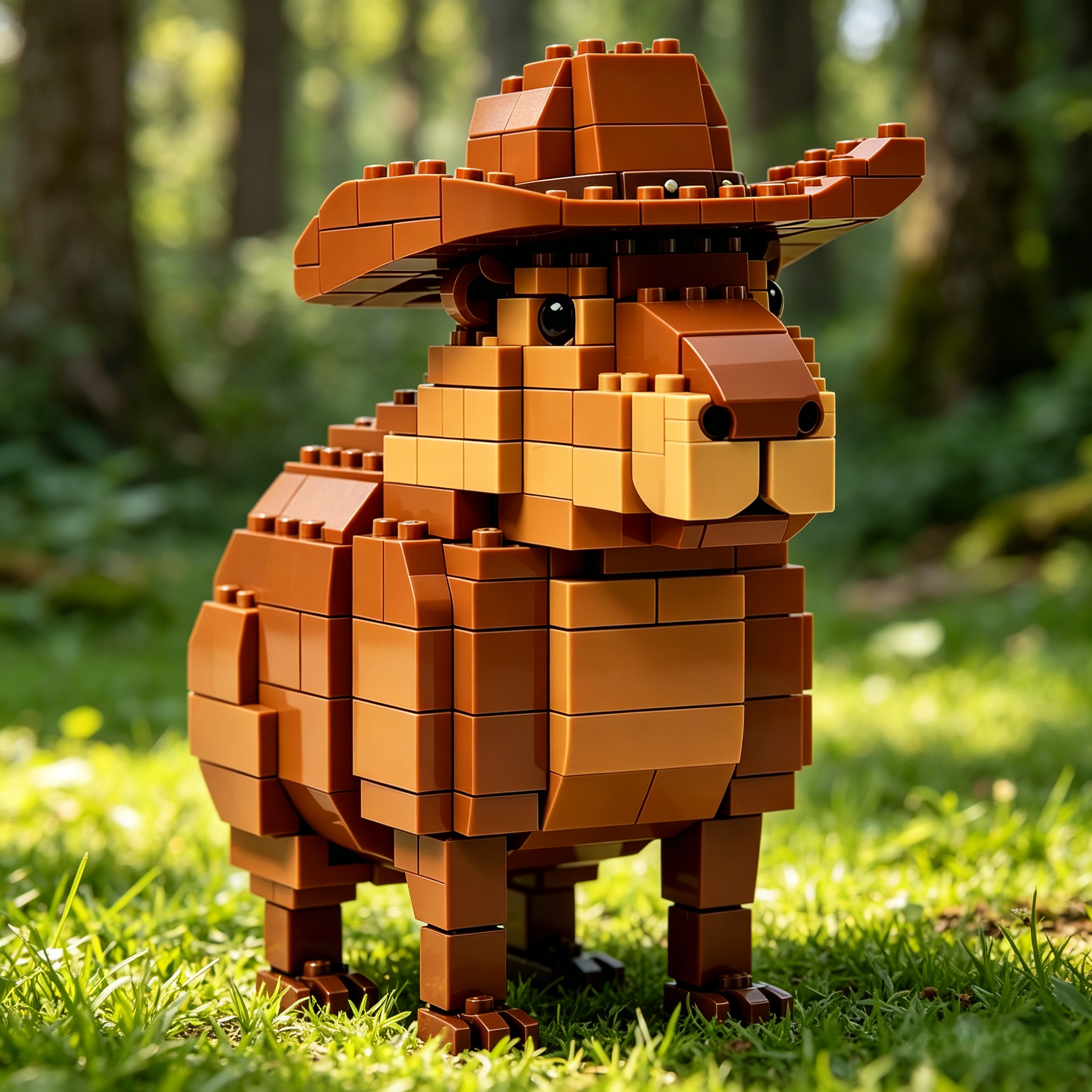 Cowboy Capybara Building Block Set
