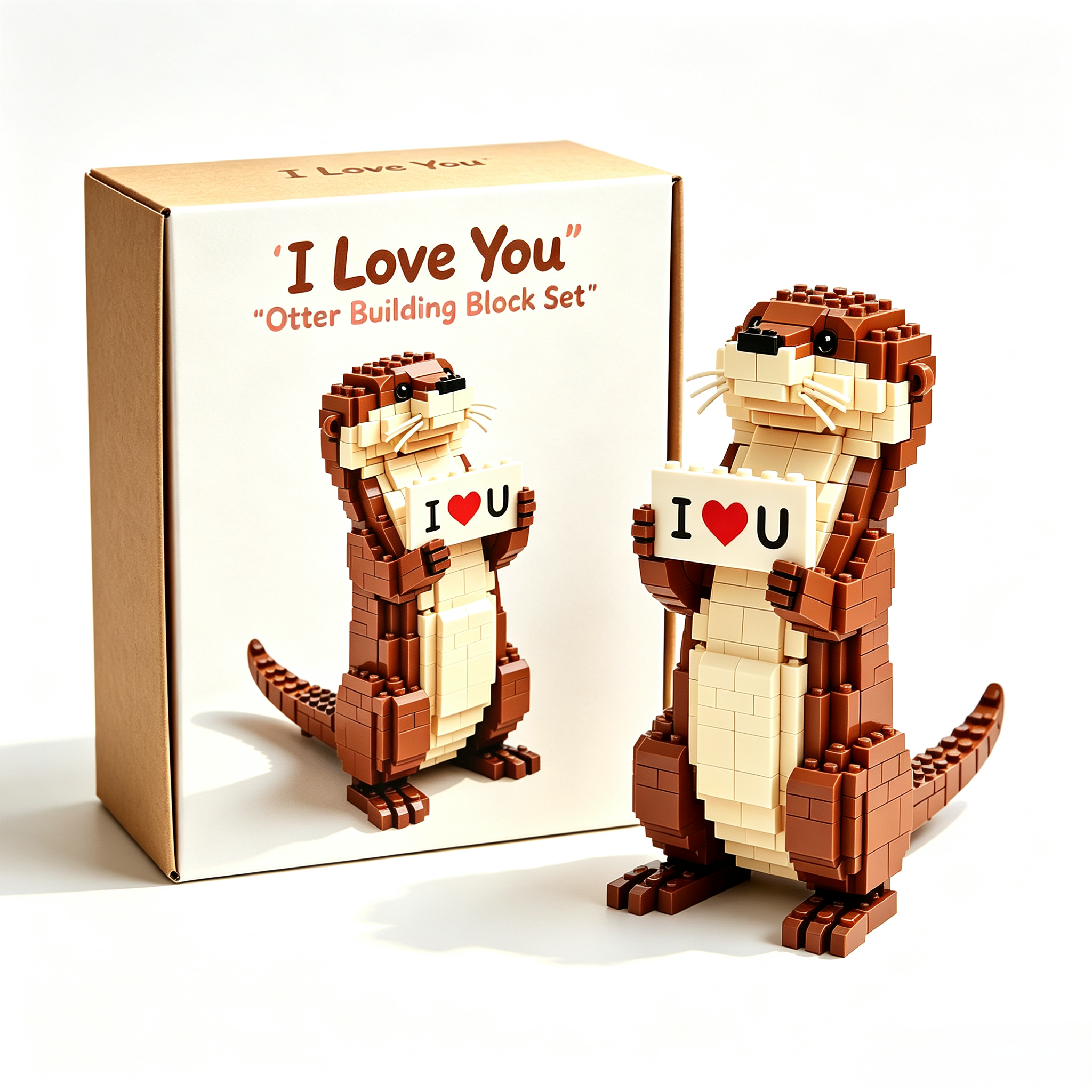 Cute Otter Building Block Set-I Love You Keepsake Edition