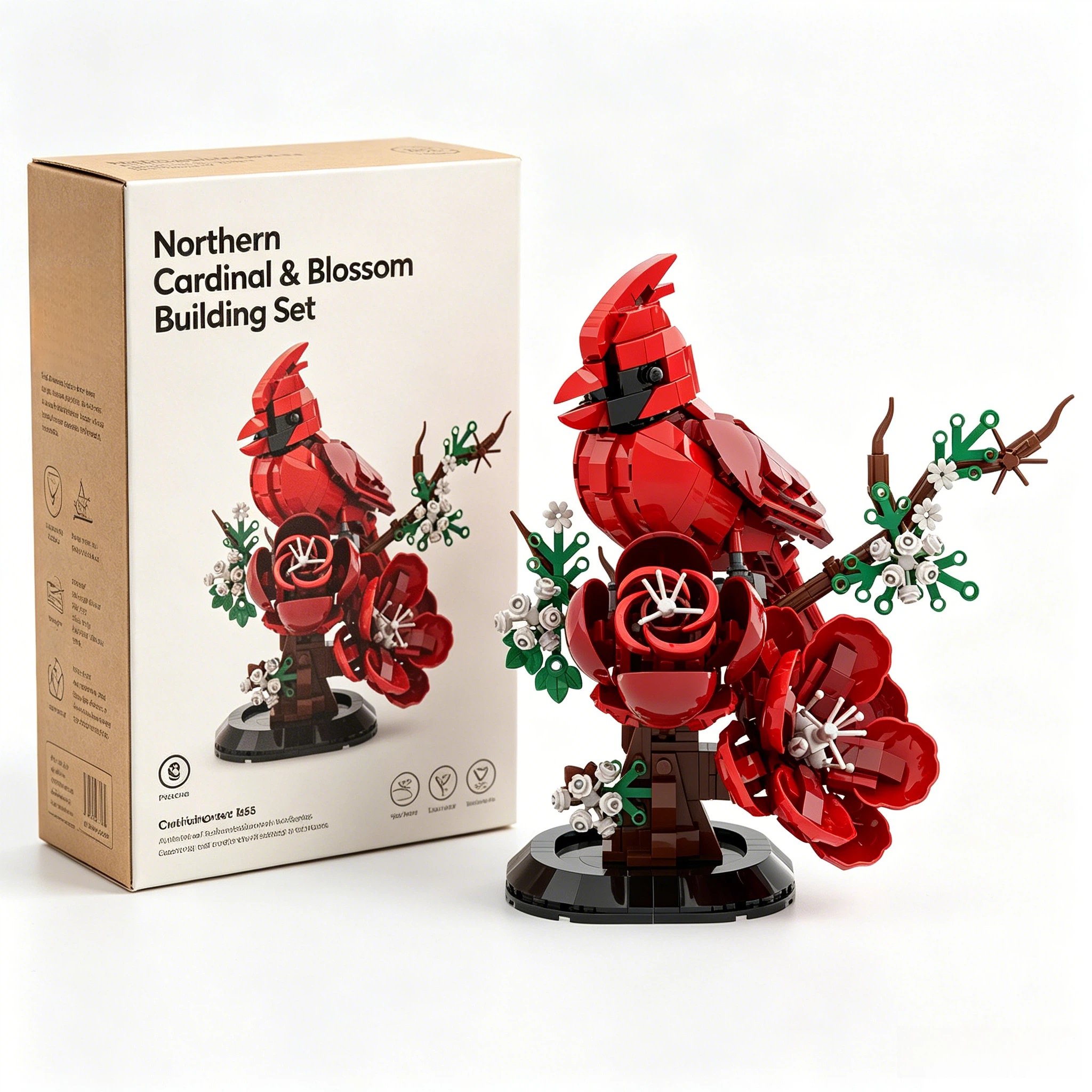 Northern Cardinal & Blossom Building Set