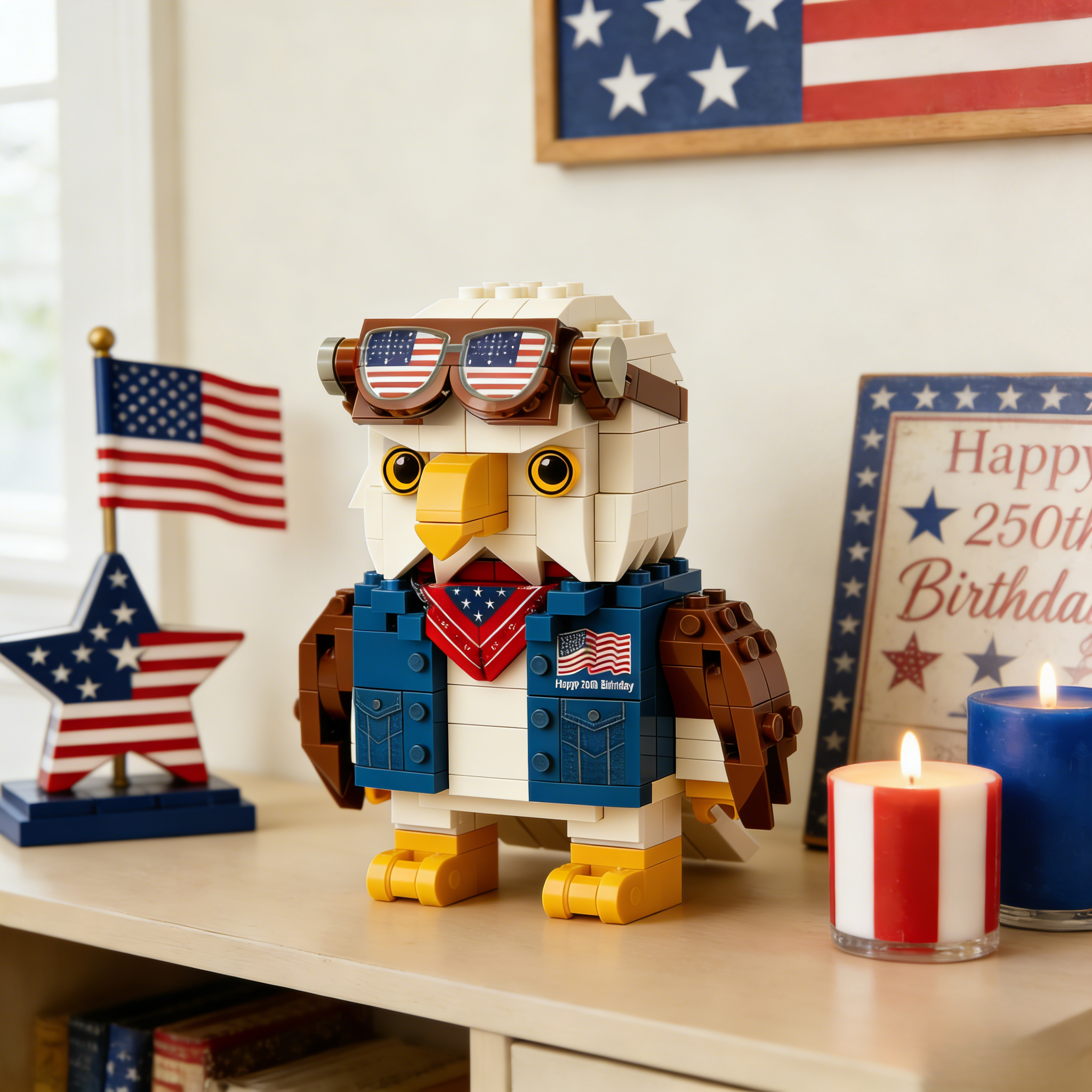 🦅Independence Day Limited Edition Patriotic Bald Eagle Brick Set