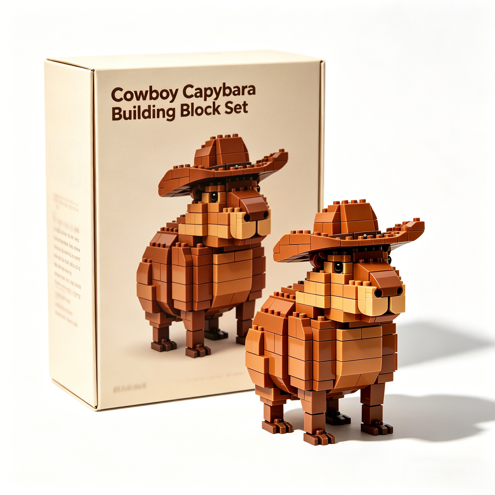 Cowboy Capybara Building Block Set